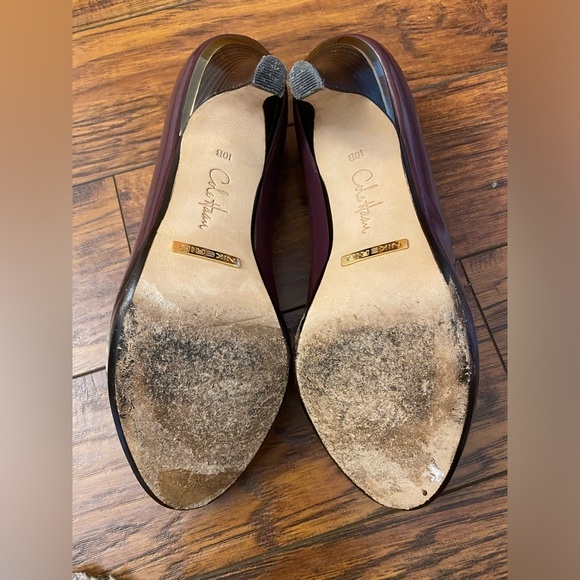 Cole Haan NikeAir Patent Purple Leather Peep Toe Stiletto Size 10 B Halloween - Picture 7 of 9